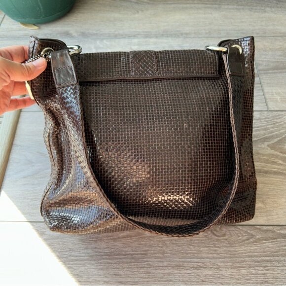 Calonge Brown Braided Leather Tote Bag - Picture 3 of 16